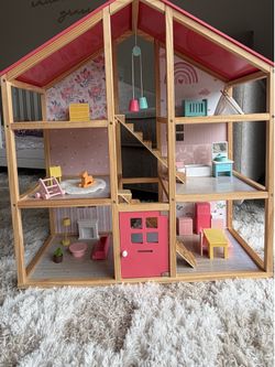 Tiny Land Wooden Dollhouse w/ Furniture