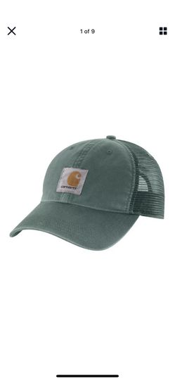 NWT Carhartt Buffalo Sandstone Meshback Cap Hat Musk Green Cotton Men's Trucker