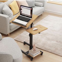 TigerDad Mobile Adjustable Height Laptop Stand PC Computer Portable Notebook Swivel Laptop Desk Roll