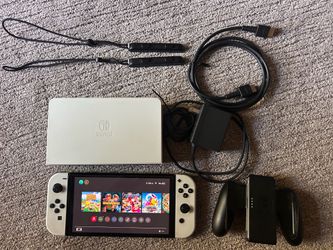 Nintendo Switch OLED – White, Bundle with 10 Games