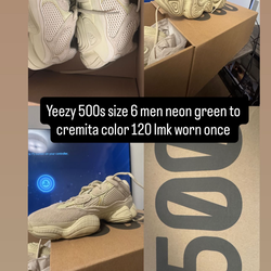 Yeezy size 6 men 500 worn barley