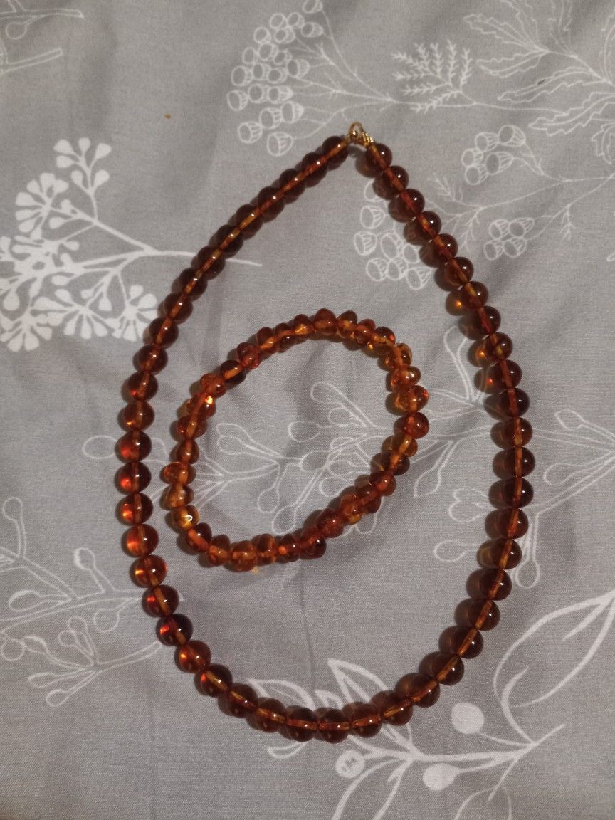 Baltic Amber Necklace & Bracelet Gift Set 