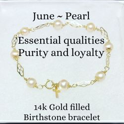 14k Gold Filled June BirthStone Bracelet 