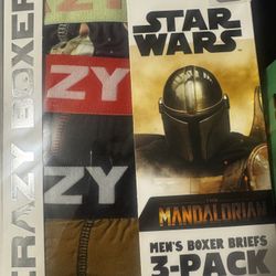 3 Pack Star Wars Mens Crazy Boxer Briefs Mandalorian Size Large NIB