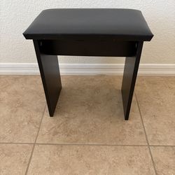 Small Black Cushioned Stool