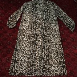 Womens Long Ember Cheetah-Colored Open Cardigan Size Small