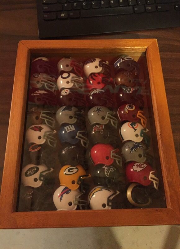 NFL mini-helmet display