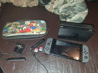 Nintendo switch with dock and accessories
