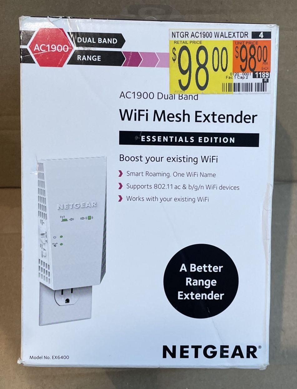 Netgear AC1900 Dual Band WiFi Mesh Extender EX6400-100V3 | New In Open Box