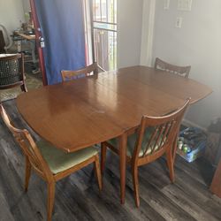 Solid Wood Dining Table & 4 Chairs 