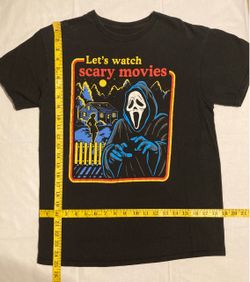 Scream Ghostface Black Short Sleeve Graphic T Shirt Retro Style Size Medium