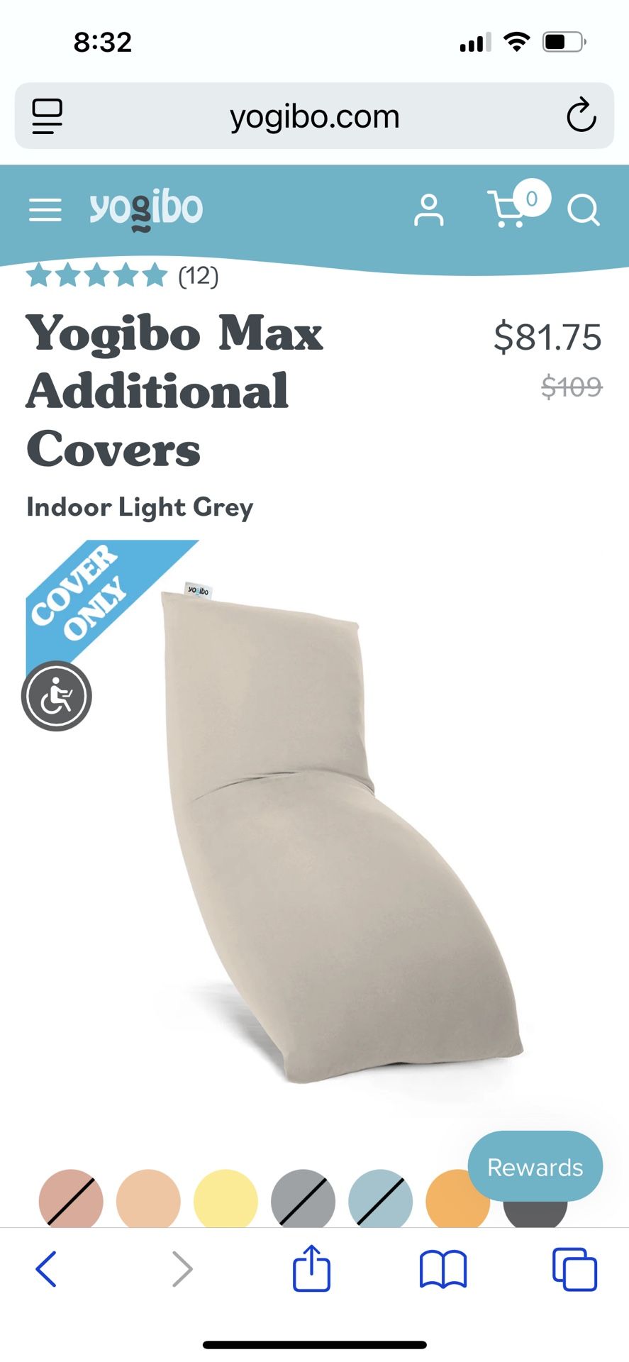Yogibo Max Cover Light Grey/Beige