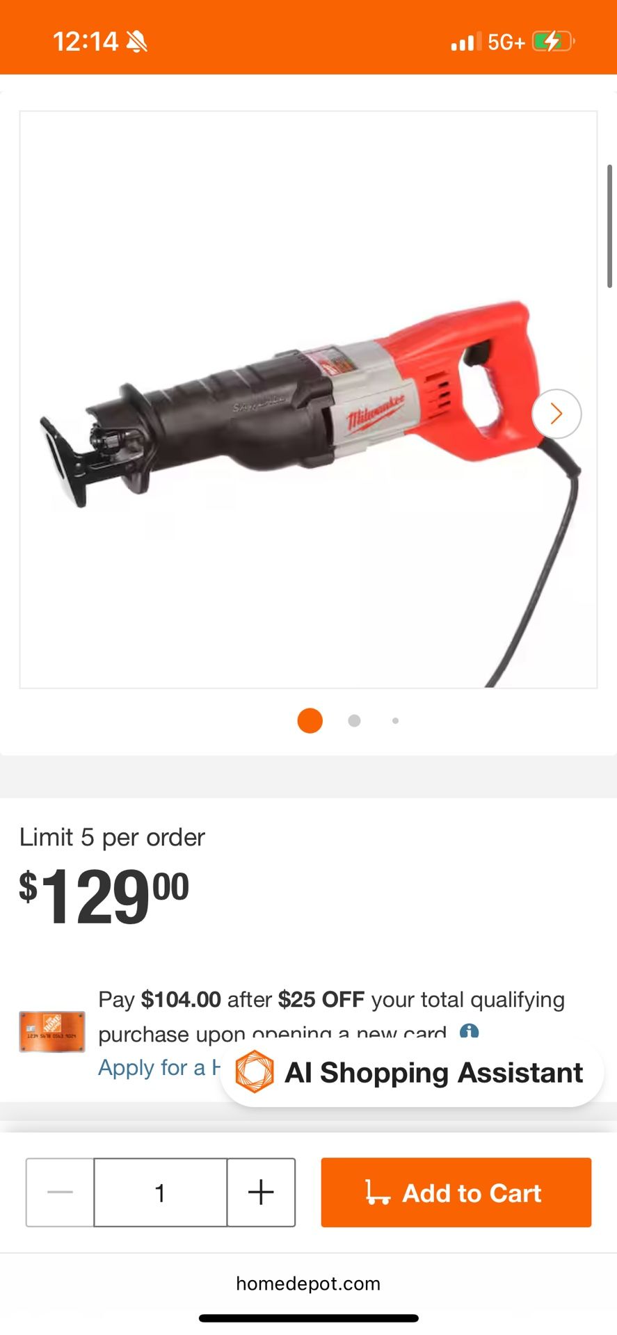 Milwaukee Reciprocating Saw New