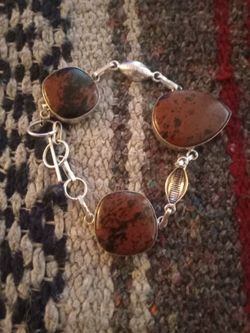 925 Sterling Silver Mahogany Obsidian Bracelet