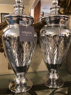 Elegant Silver Glass Ginger Jar