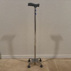 Adjustable Quad Cane - Lightweight Aluminum Walking Stick (Great Condition)