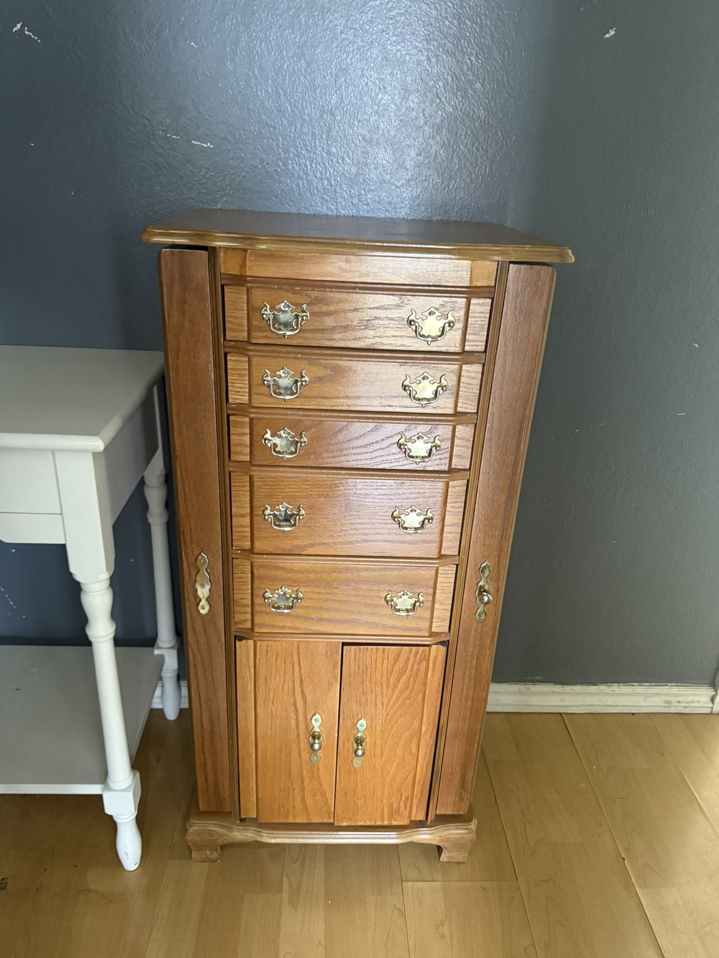 Vintage Jewelry Cabinet With Mirror