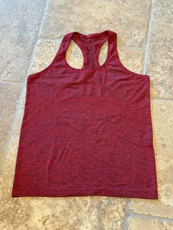 LULULEMON Women Swiftly Tech Burgundy Red Racerback Athletic Tank Top Size 10
