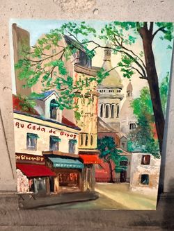 Paris Montmartre Street Scene Oil Painting