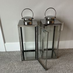 DANIA Glass Floor Lanterns - SET OF 2