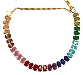 Lxalry 18K Gold Plated Copper Rainbow Zircon Bracelet - Colorful Gem Tennis Chain For Gifting & Everyday Glam - Non-Tarnish, Hypoallergenic, Y2K Trend