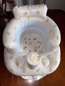 Inflatable Baby Sitting Chair with Bear Print