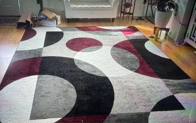 Geometric Circles Area Rug - Like New!