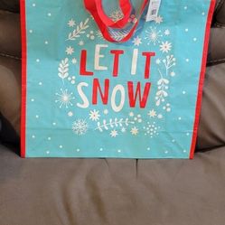 Christmas "Let It Snow" Reusable Gift/Shopping/Tote Bag 18" X 19" X 6.5"