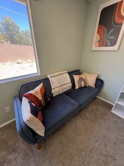 Couch with decorative pillows