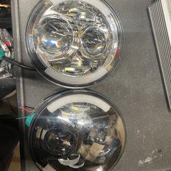 7” Inch Round Headlight For Motorcycle With Drl Lights 