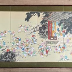 Art Work (Chinese) Silken Panels, Titled: ‘100 Children’ Artist: Yang Jin 1(contact info removed)