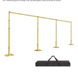 EMART Backdrop Stand Heavy Duty 10ftx30ft, Adjustable Pipe and Drape Photo Background Support Kit, Metal Frame with Flat Base for Wedding Birthday Par
