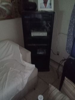 Black wooden entertainment center
