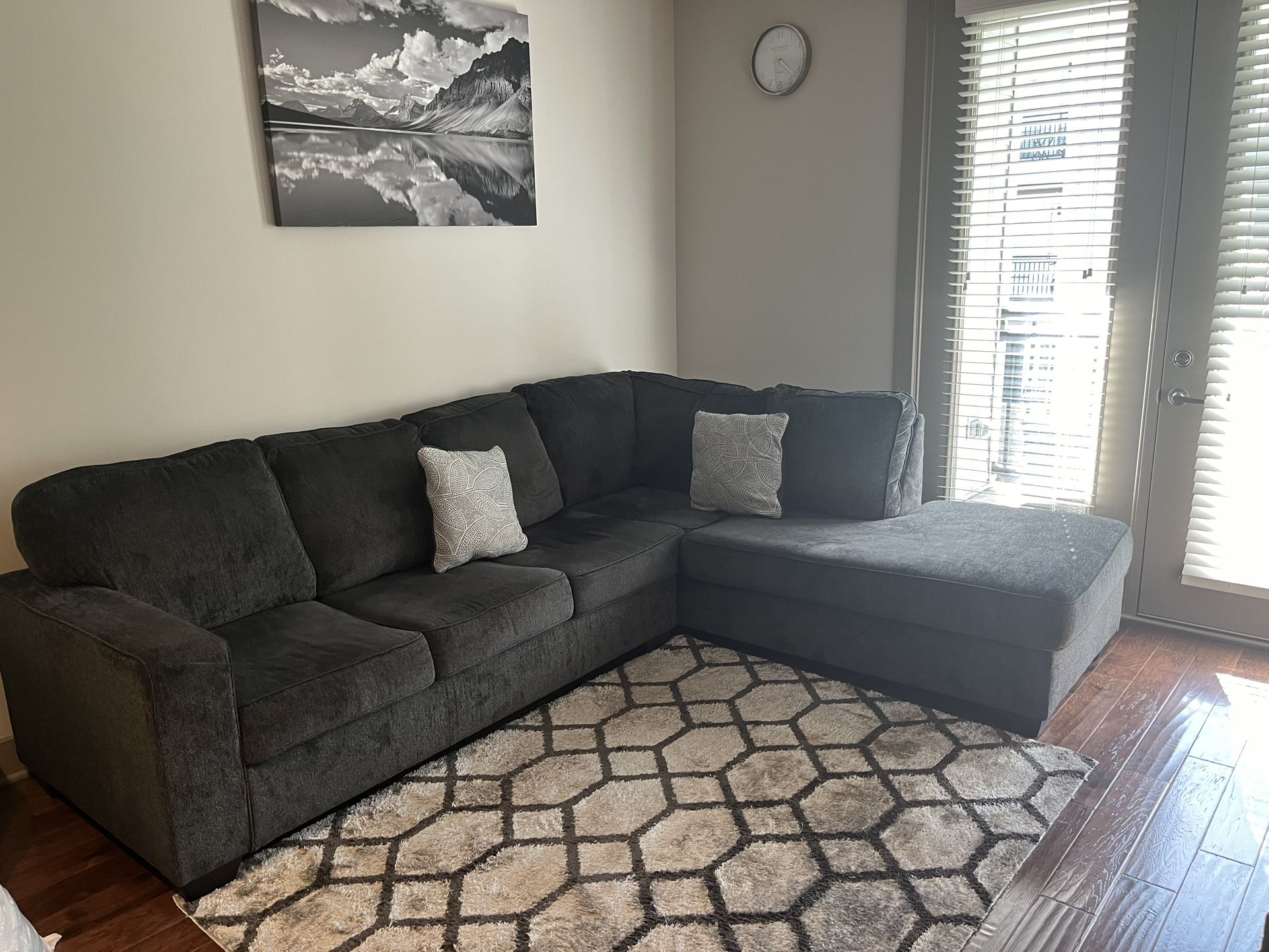 Dark Gray Sectional Couch 