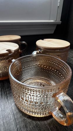 4pcs Coffee Cups, 14oz Vintage Coffee Mugs with Lids and Spoons