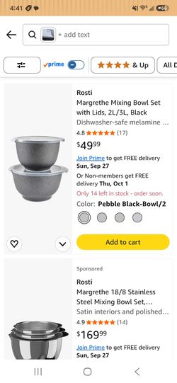 Rosti Margrethe Mixing Bowl Set with Lids 2L/3L Black