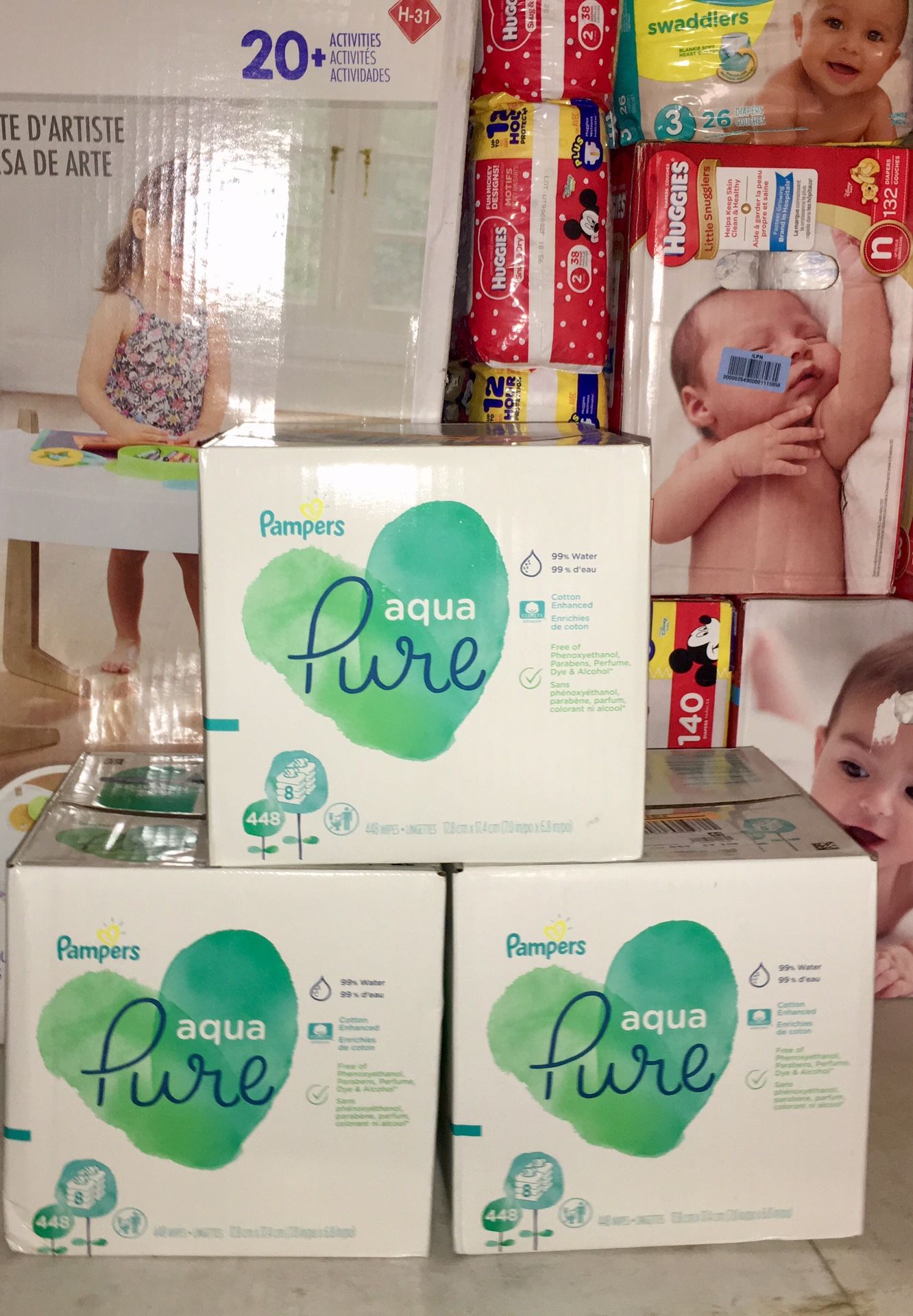 Pampers Aqua Pure wipes 448 count