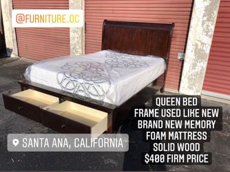 Queen Size Bed With New Mattress 
