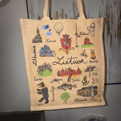 Jute Tote Reusable bag - Lithuanian