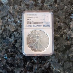 2017 S $1 American Eagle Early RELEASES MS70