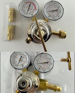 New Unused Smith Oxygen & Acetylene Regulators & Smith Check Valve Set