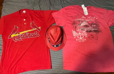 St. Louis Cardinals clothing Bundle- Shane Co Cards Fedora Hat + 2 T- Shirts