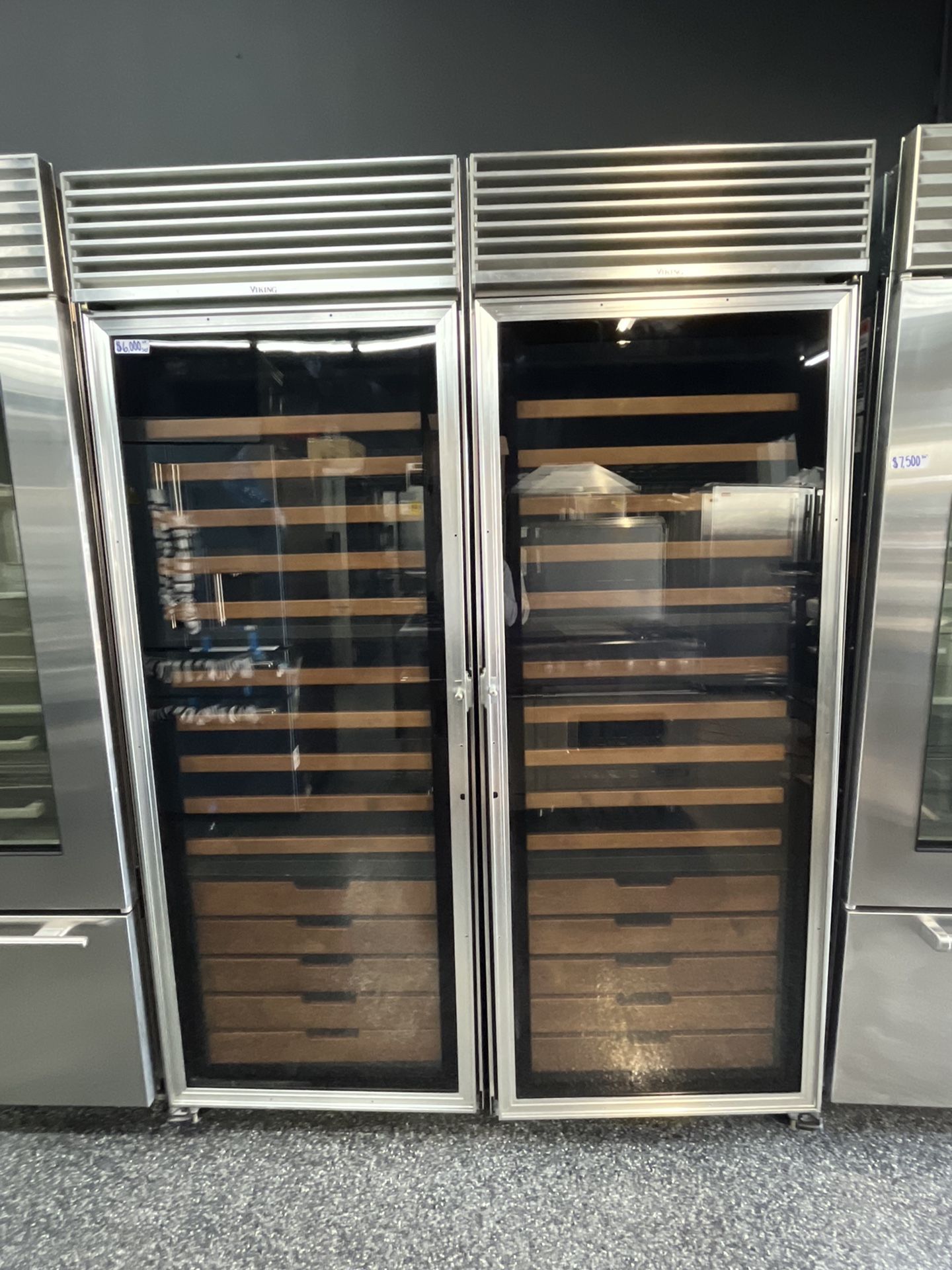 Viking Panel Ready Built In Tri Zone 60” Wine Cooler Column Set