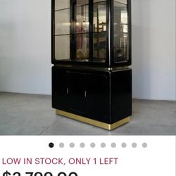 VINTAGE 70'S HOLLYWOOD CHINA CABINET 