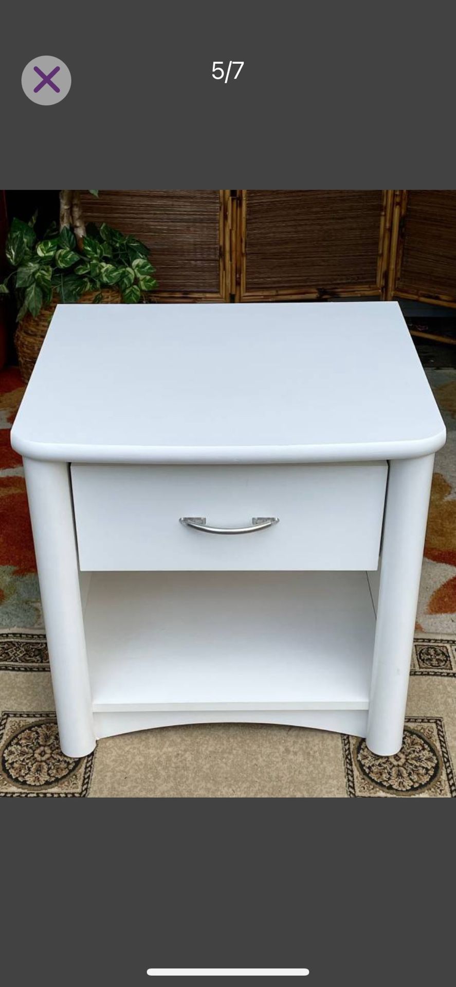 Like New White One Drawer Storage Cabinet / Nightstand - 22W x 23H x 18D