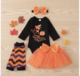 Brand new baby girl my 1st Halloween outfit 4 pieces set