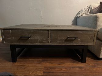 Weathered Grey Coffee Table with Storage