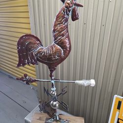 Copper rooster weathervane