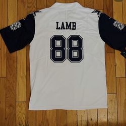 Cowboys Lamb Rush White Men Jerseys 
