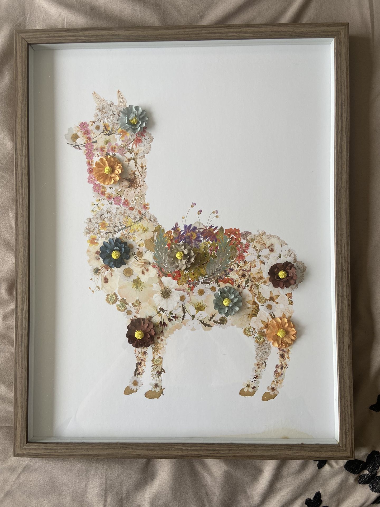Multi-color Floral Llama Wall Decor